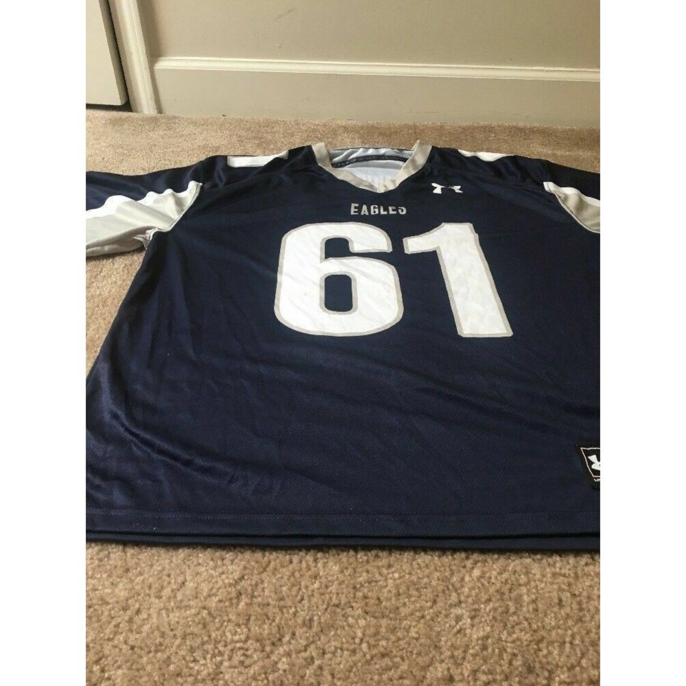 Under Armour Men's Blue White Jersey Shirt EAGLES Number 61 Size Large - Picture 1 of 10
